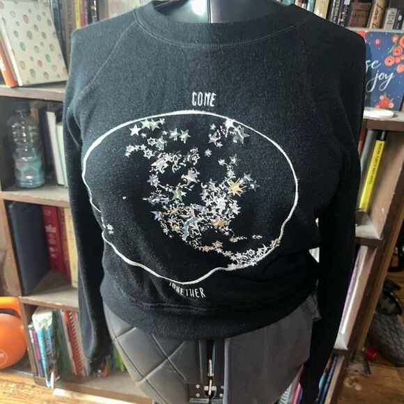 Free People Movement Come Together Star sequin map crop sweatshirt - Picture 2 of 5